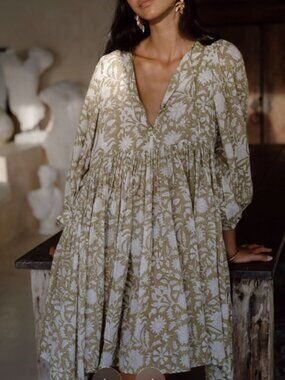 Daughters of India Kyra Mini Dress - Olive